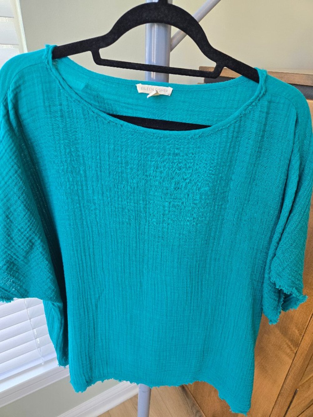 Eileen Fisher Dolman Sleeve Organic Cotton Guaze Top